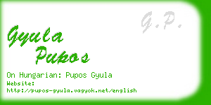 gyula pupos business card